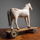 Antique Wooden Toy Horse on Wheels, Early 20th Century