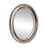 Miniature oval frame in silver metal