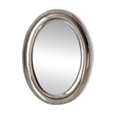 Miniature oval frame in silver metal