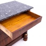 Antique chest of drawers with stone top, France, circa 1880. After restoration.