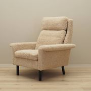 Fauteuil beige, design danois, années 1960, designer : Arne Vodder, éditeur : Fritz Hansen