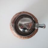 1980s rattan stainless steel pitcher