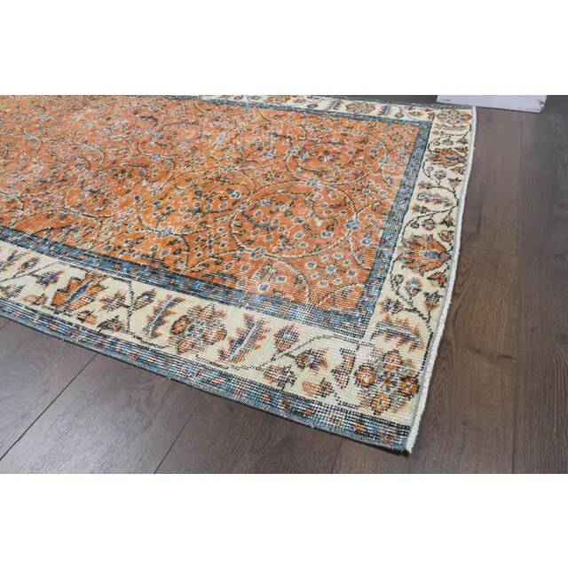 1970s Vintage Turkish Hand-Knotted Area Rug 110x200