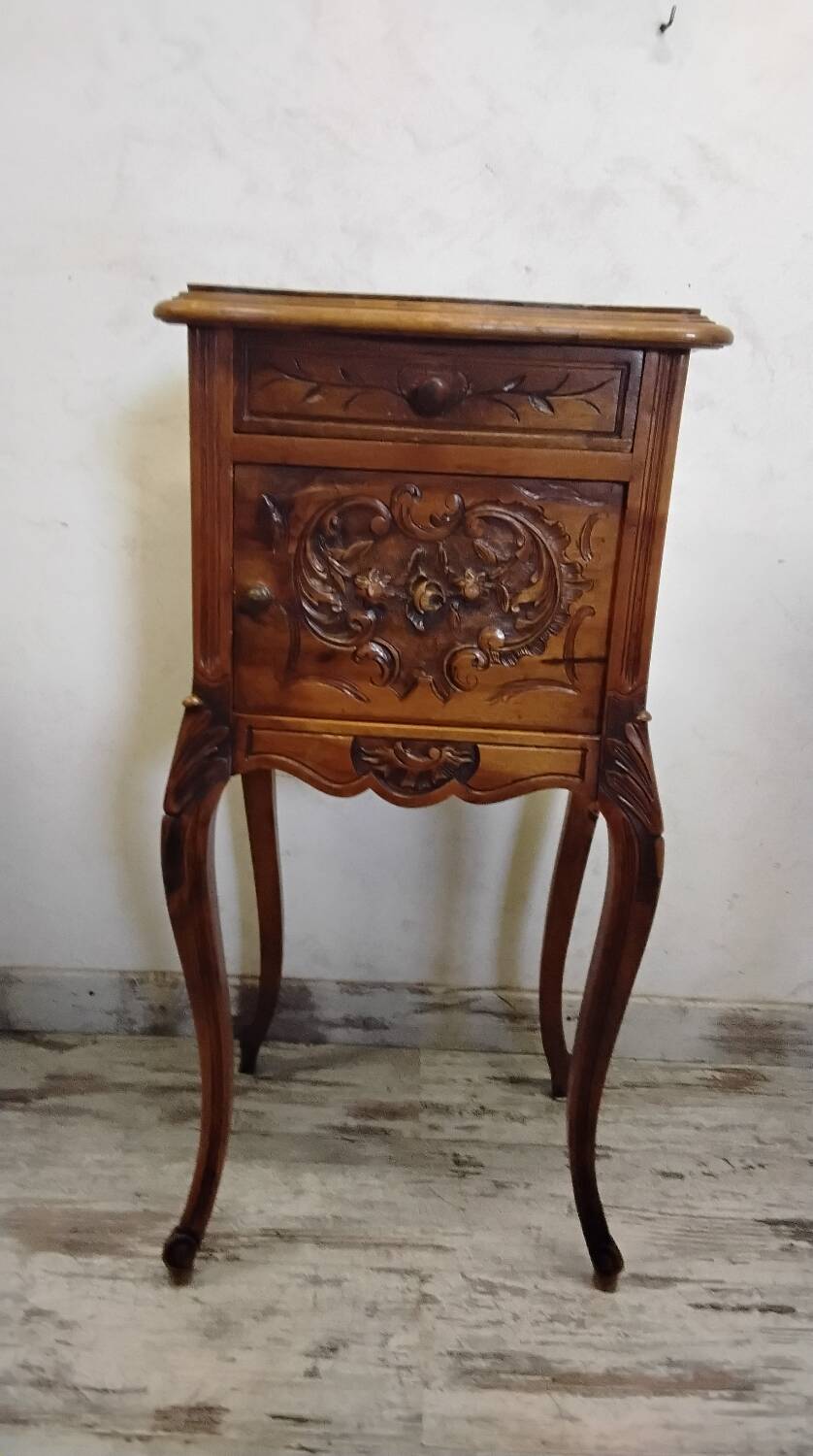 Antique wooden bedside table
