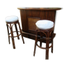 Rattan bar with its stools