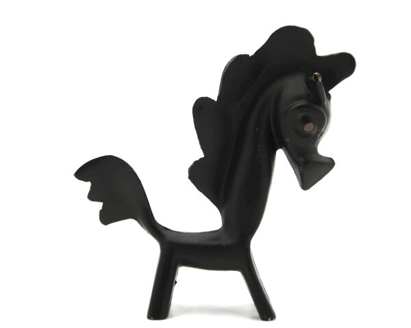 Sculpture cheval stylisé en bronze, années 50