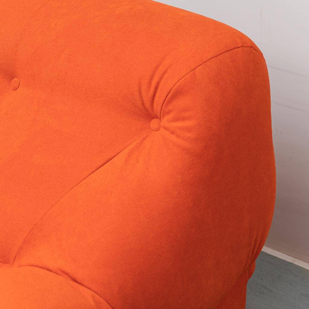 Pair of vintage orange armchairs, 1970s design, modernist