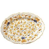 Plat ovale 35cm fleurs ocre