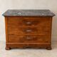 French Louis-Philippe style commode in walnut burl.
