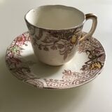 5 Guipure Luneville coffee cups with saucers