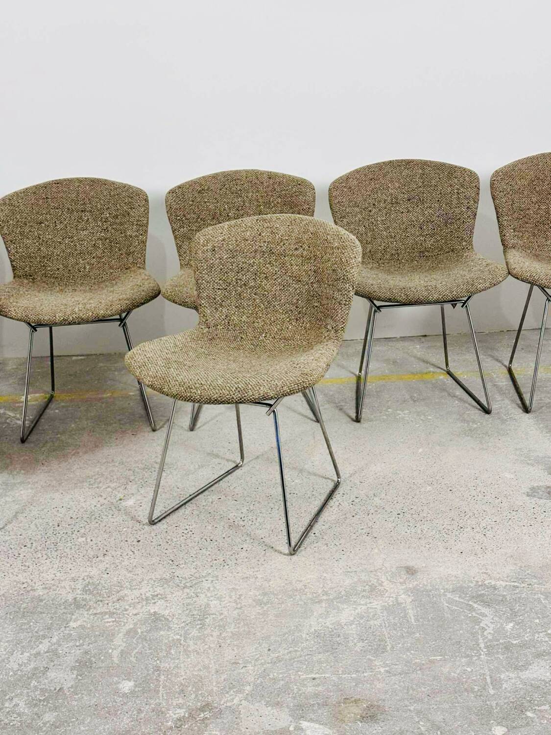 Set of 10 Wire chairs by Harry Bertoia for Knoll