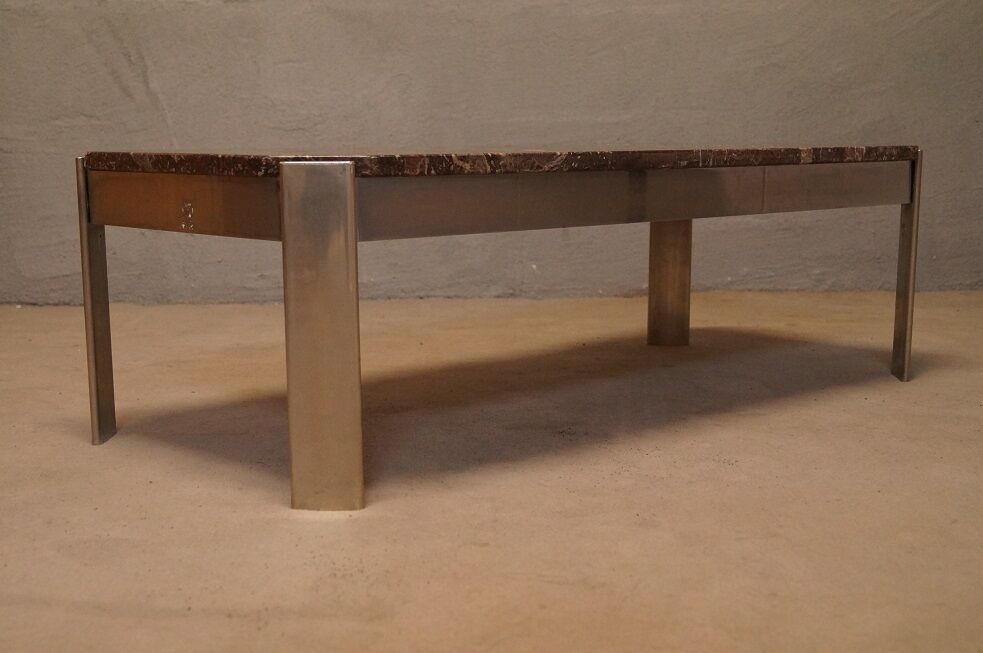 Table basse italienne en marbre et acier