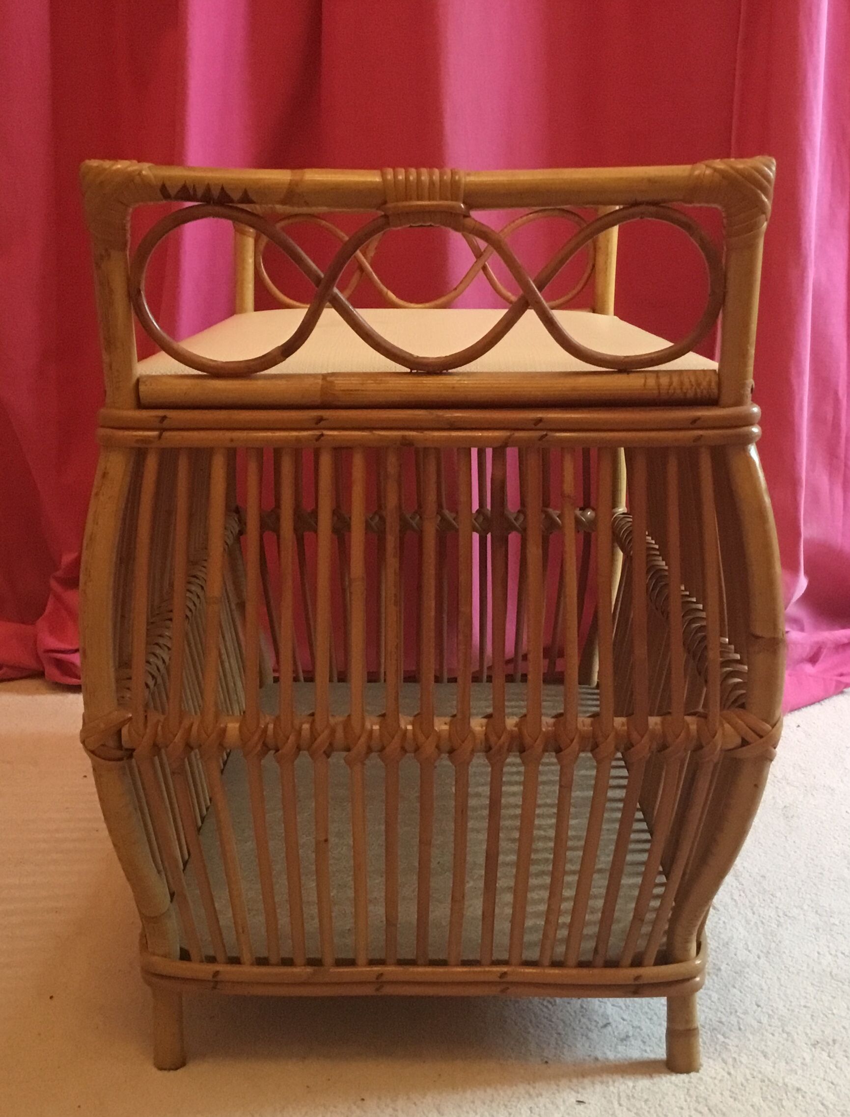 1960 rattan toy chest
