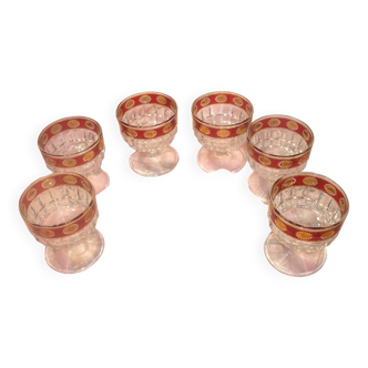 Set of 6 pretty digestive glasses