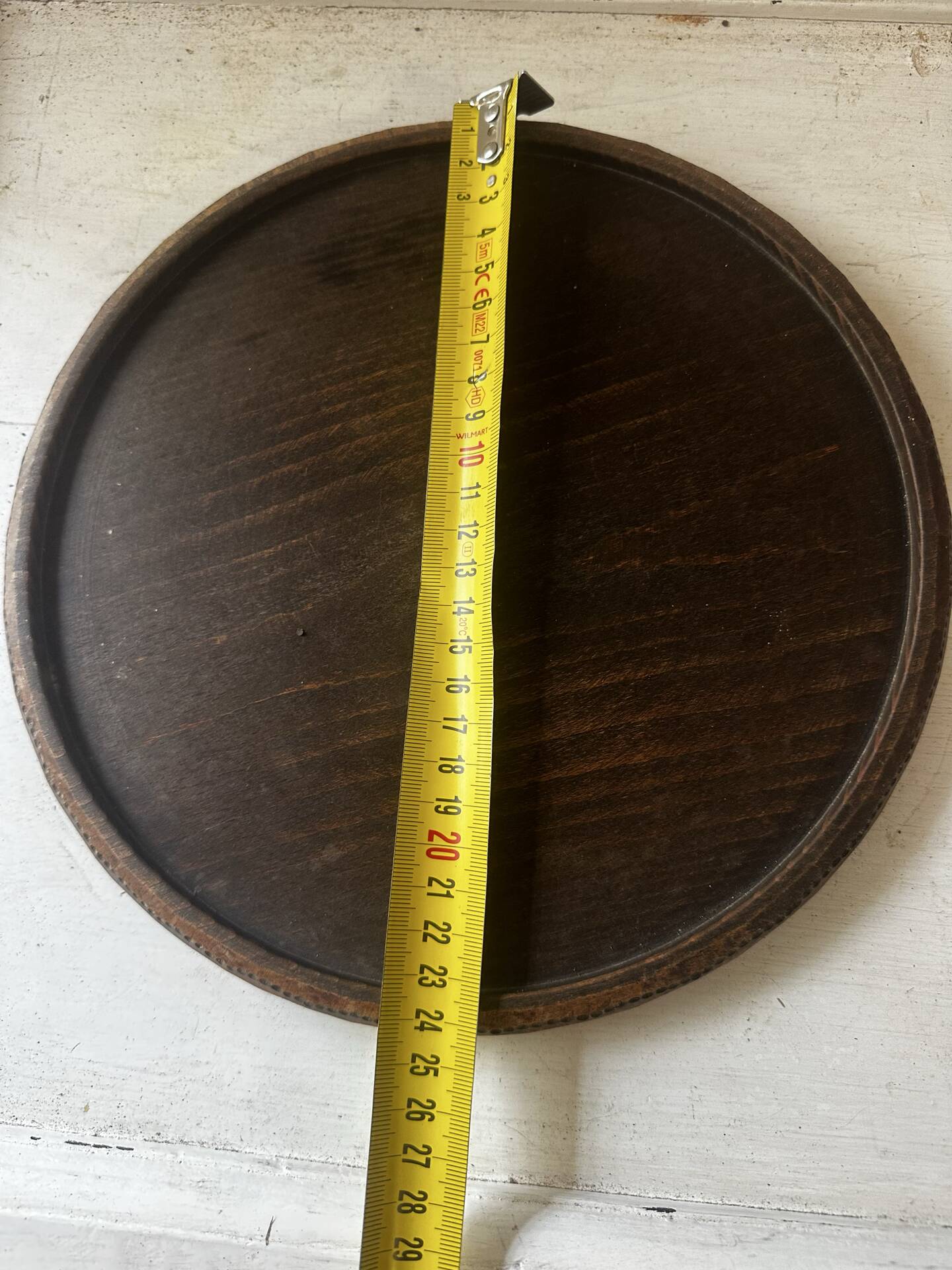 Mid-Century wooden platter or trivet - D 24 cm