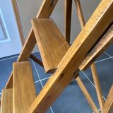 Ancien escabeau pliable peintre d’atelier à 4 marches en bois années 40