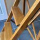 Vintage 1940s folding wooden painter's workshop stepladder with 4 steps