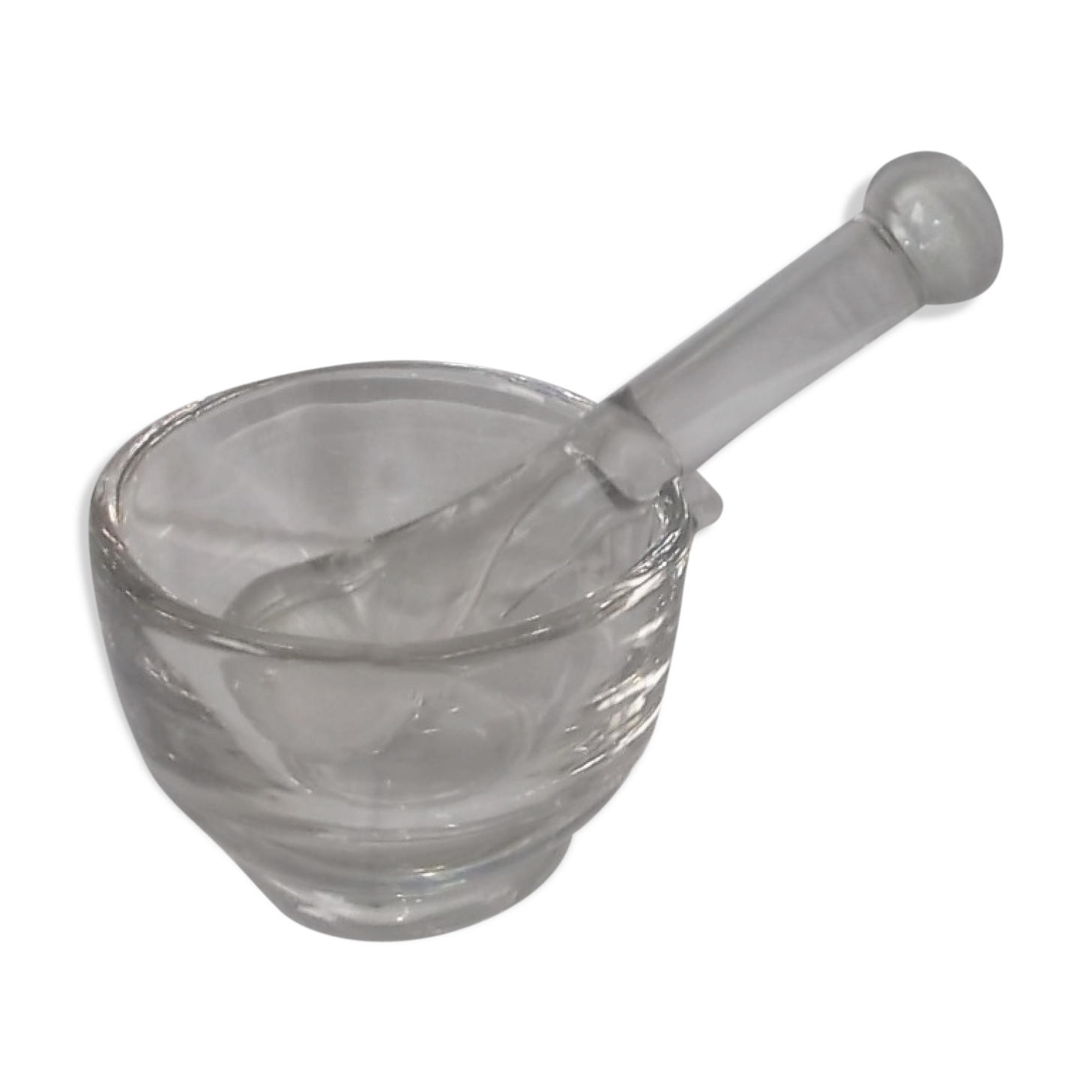 Glass mortar and pestle