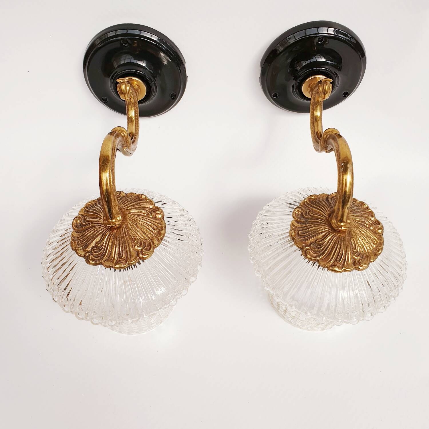 Antique swan neck wall lights
