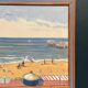 Original Swedish Oil on Canvas – "Day at the Beach" by Mona Starfelt – Signed – Dated 1989 – Framed