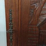 Ancienne porte en bois chêne sculpté
