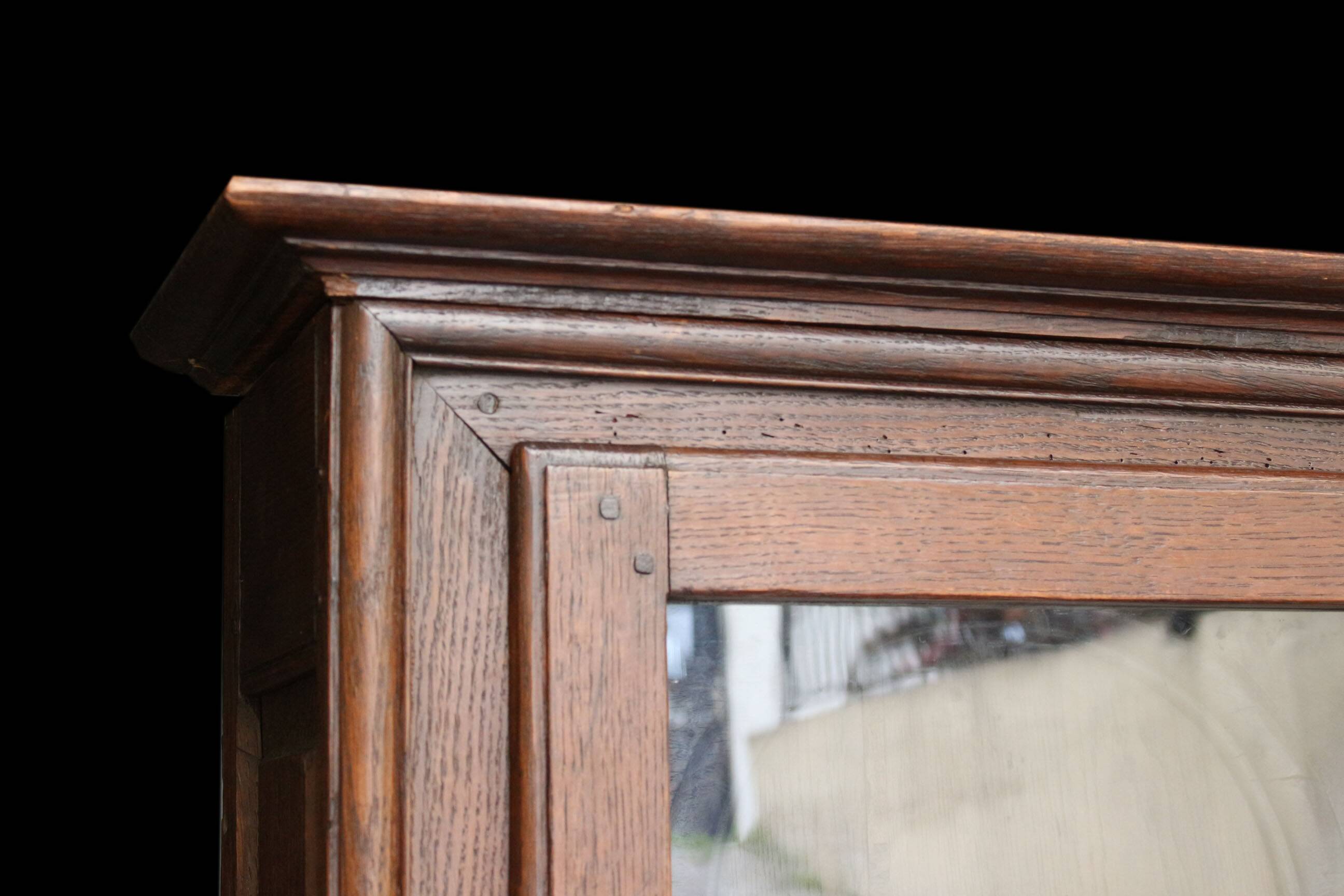 Elegant 18th century solid oak display cabinet.
