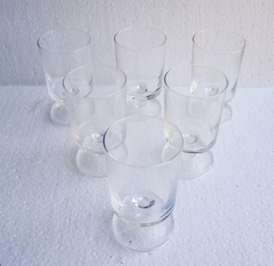 6 Old Luminarc Transparent Digestive Glasses