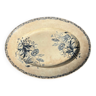 Oval serving dish Jules Veillard model Poppies