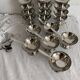 Stainless steel ice cream cups and spoons, 1960s-70s, original boxes.