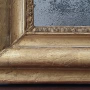 Old gilded mirror and old mercury glass - wall mirror with gold leaf