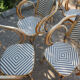 Ensemble de 6 fauteuils bistrot de terrasse en rotin type "parisienne".