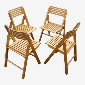 Lot de 4 chaises pliantes, années 1980