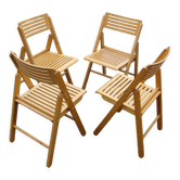 Lot de 4 chaises pliantes, années 1980