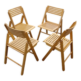 Set of 4 folding chairs, 1980s