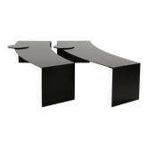 Gilles Derain pair of metal coffee tables edition Lumen 1986