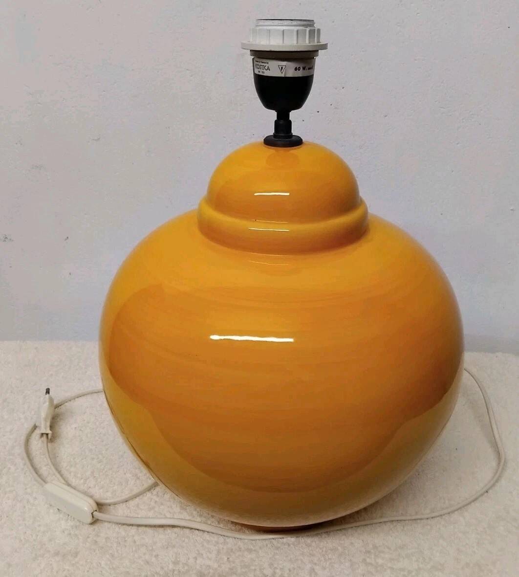 Kostka crackle glazed ceramic lamp base, h: 38 cm, vintage