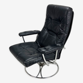 Fauteuil italien en cuir postmoderne, années 1980