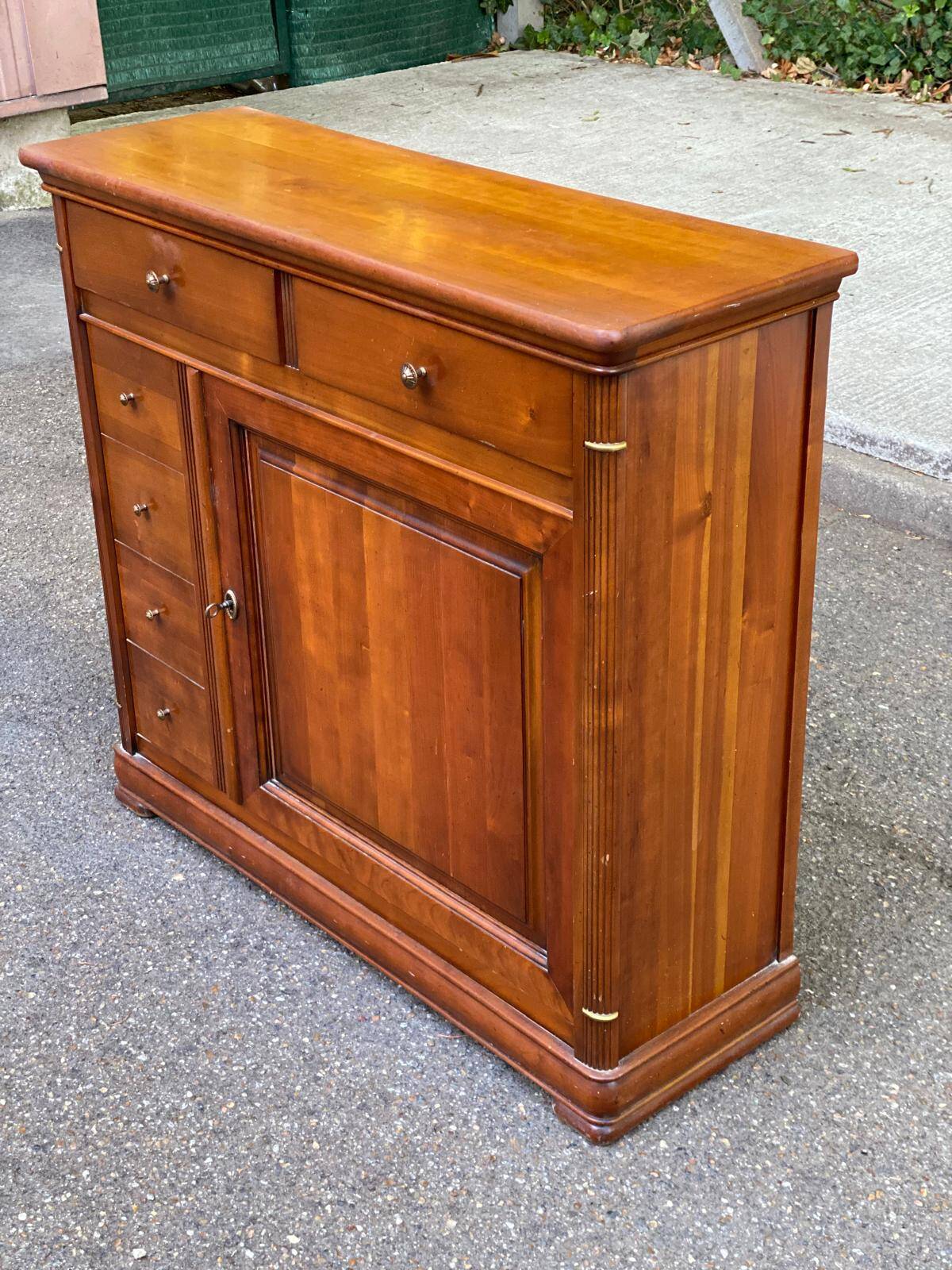 Solid wood shoe cabinet Louis Philippe Directoire 80s