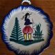 Old Breton ceramic plaque to hang in Quimper faience.