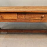 Opening oak coffee table with 2 drawers