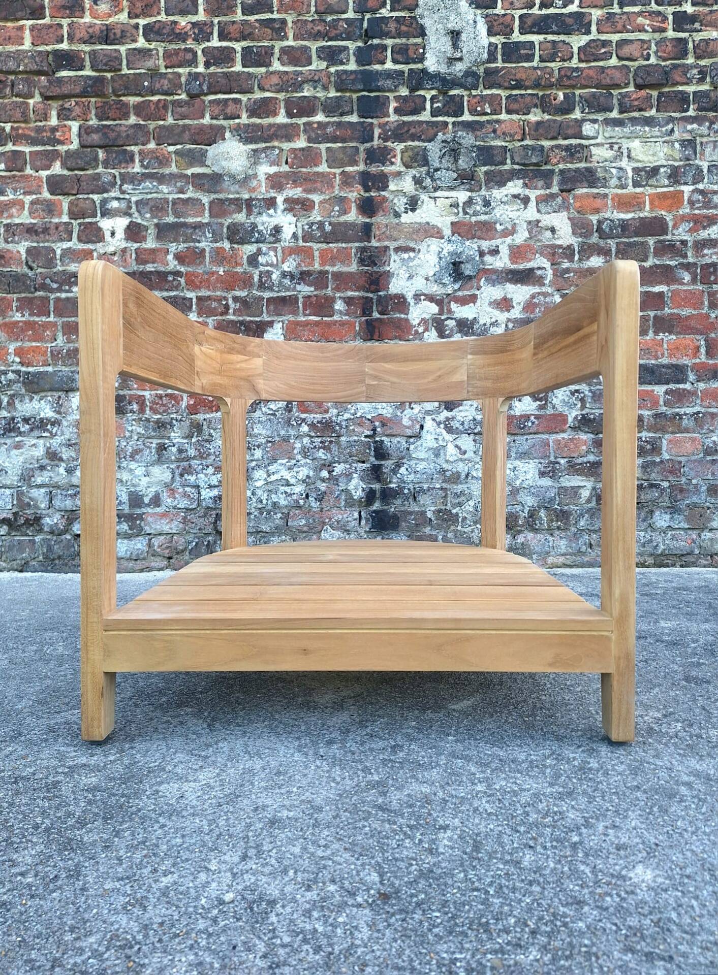 Ampm fauteuil juanpi en teck massif, meuble siège
