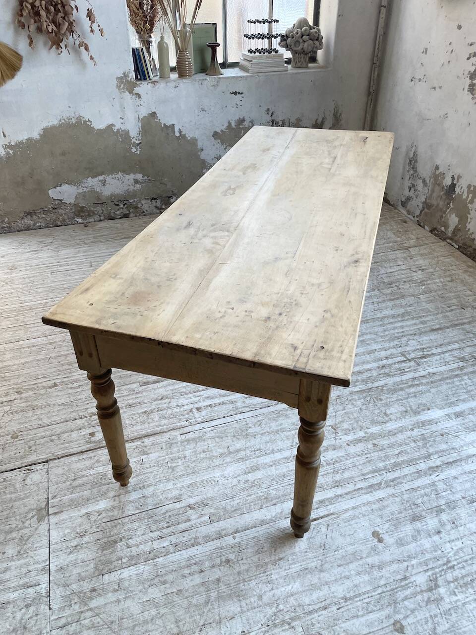 2m walnut drapery farmhouse table