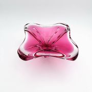 Large Crystal Bowl Bohemia Josef Hospodka 2.6kg Ruby Design 1960