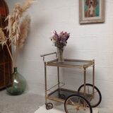 Vintage wheeled service in gilded metal