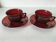 Set of cups and saucers Arcoroc Sierra ruby – 1970s