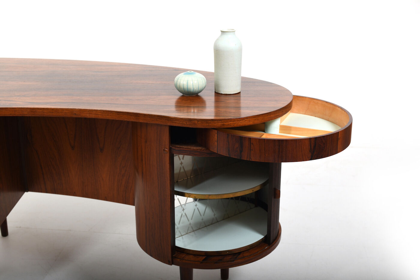 Fine Danish Kidney Desk Model 54 by Feldballes Møbelfabrik 1950s