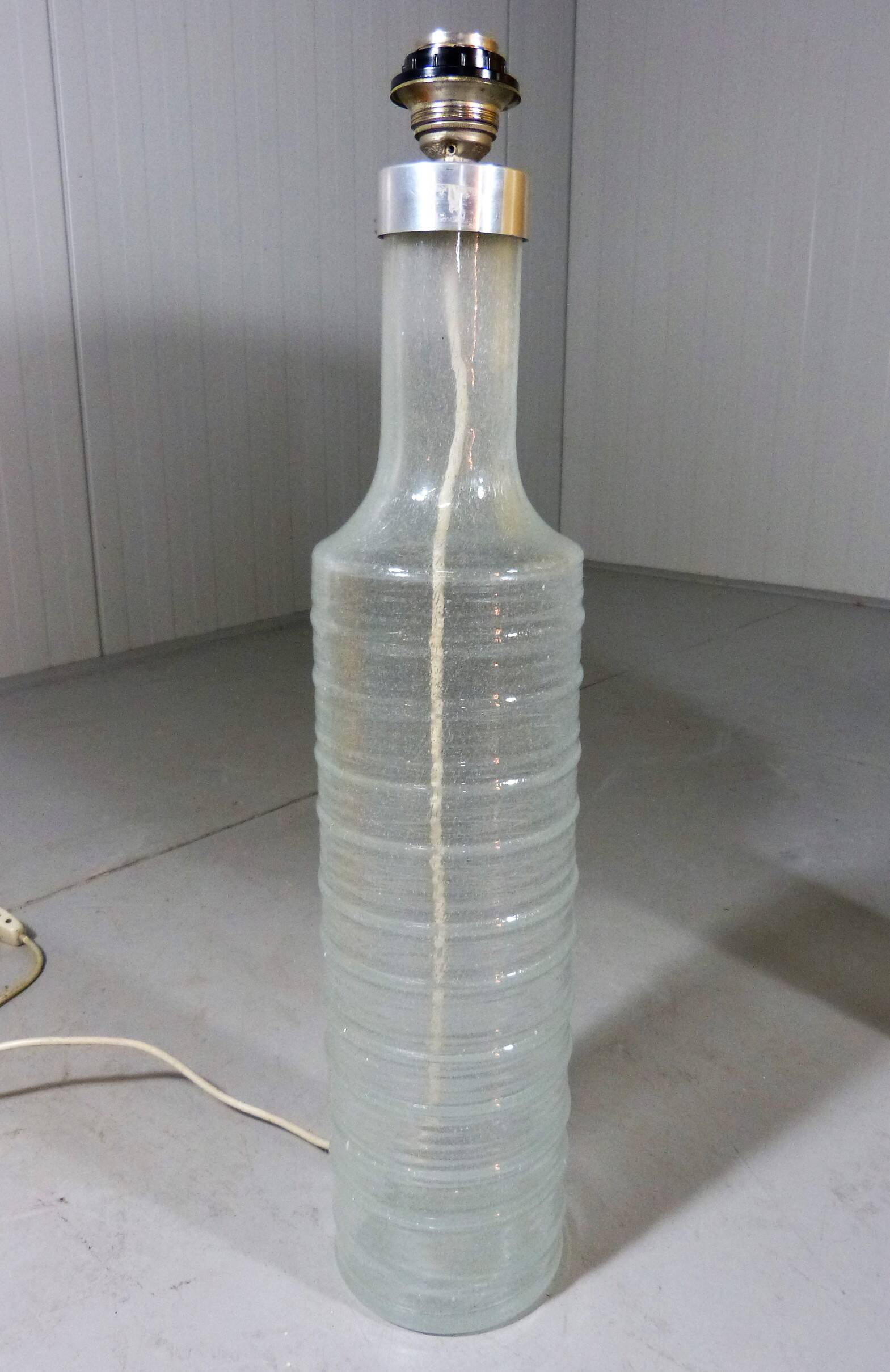 Set of 2 large glass table lamps 1960’s