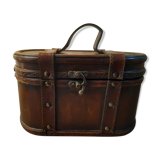 Chest old wood and leather