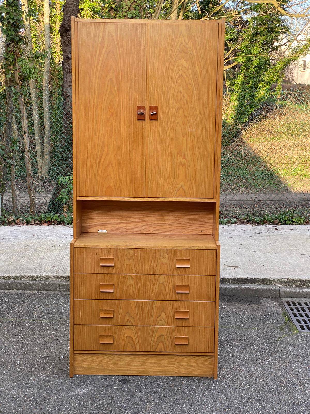 Small Scandinavian oak wardrobe from the 1970s.