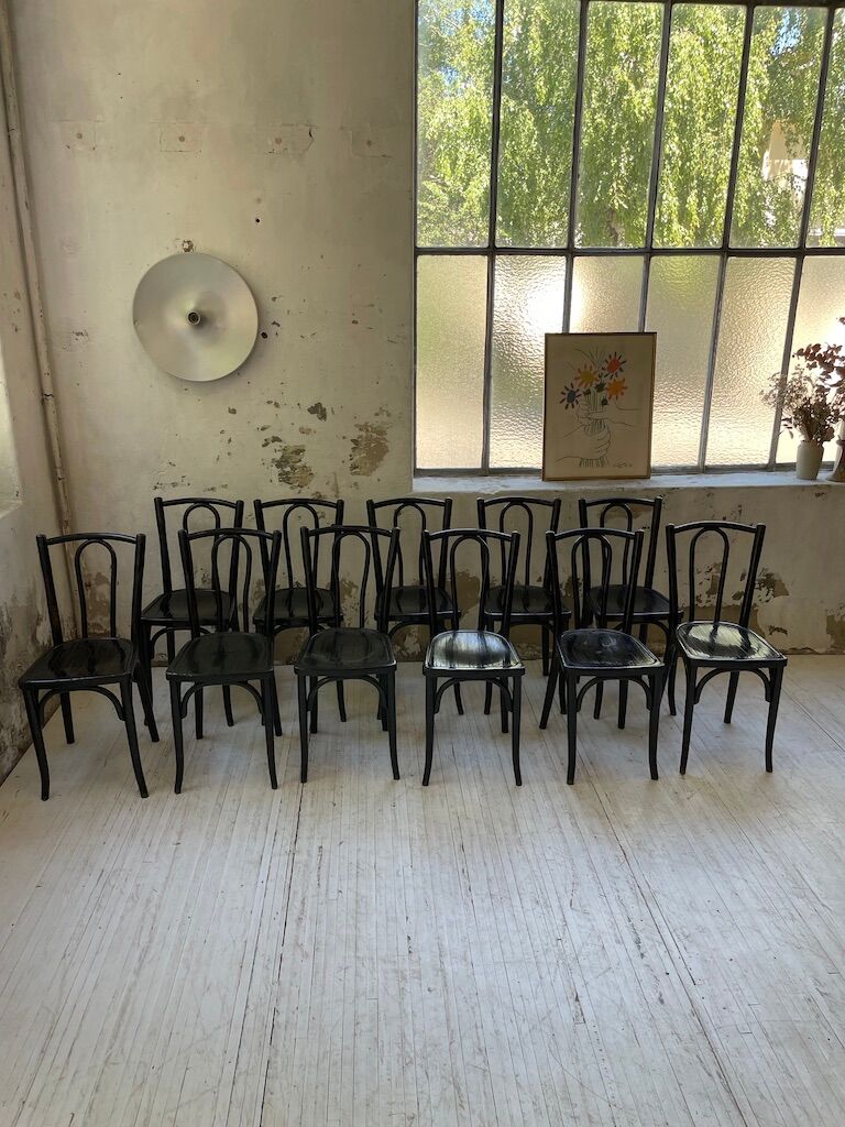 Lot 11 black Baumann bistro chairs